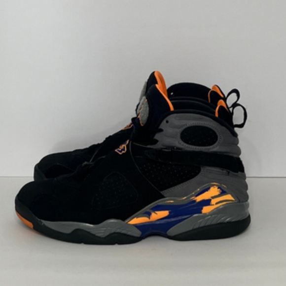 black and orange jordans 8